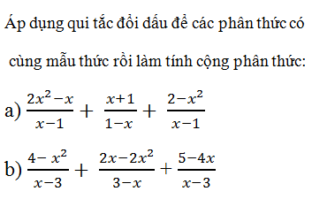 giai toan lop 8 bai 5 phep cong cac phan thuc dai so 2 - Giải Toán lớp 8 Bài 5: Phép cộng các phân thức đại số