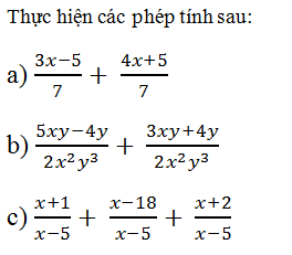 giai toan lop 8 bai 5 phep cong cac phan thuc dai so - Giải Toán lớp 8 Bài 5: Phép cộng các phân thức đại số